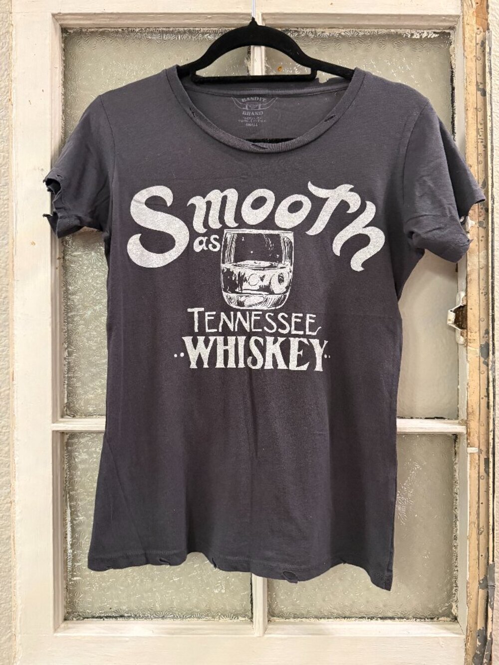 Bandit Brand "Smooth as Tennessee Whiskey" Distressed Graphic Tee Small